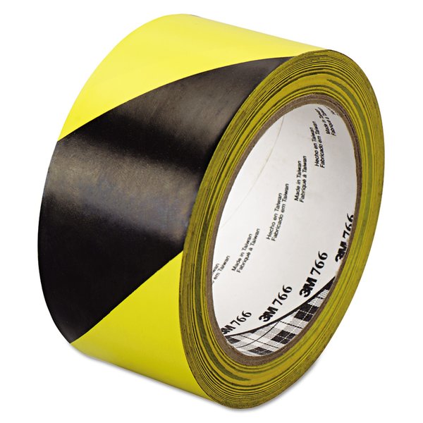 3M Hazard Warning Tape 766, Black/Yellow, 2 x 36yds 70006279361